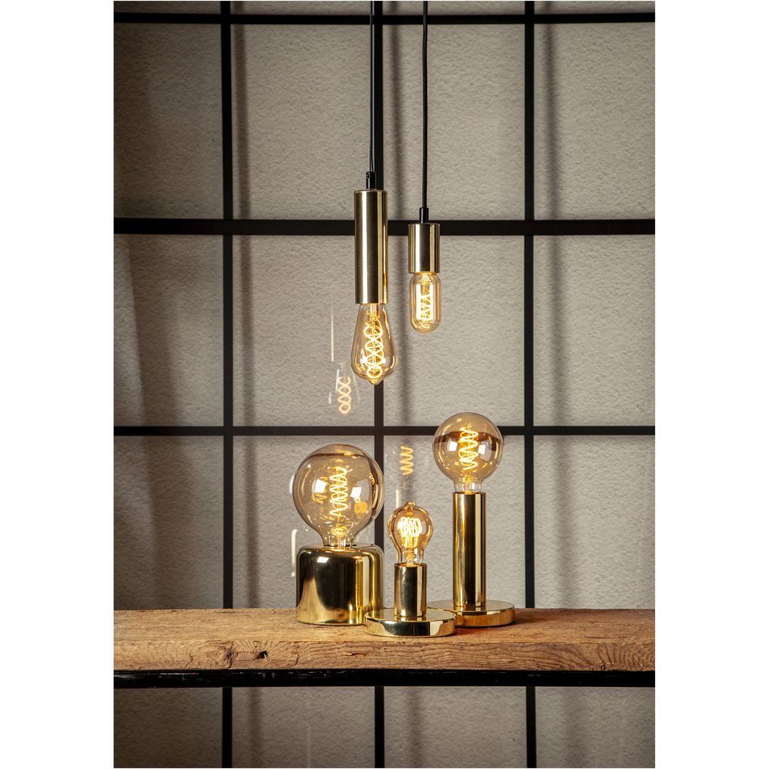 Lampfot E27 Glans Mässing Star Trading – bild 12