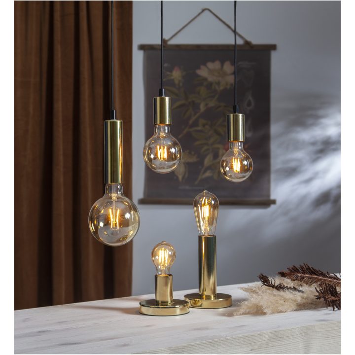 Lampfot E27 Glans Mässing Star Trading – bild 49