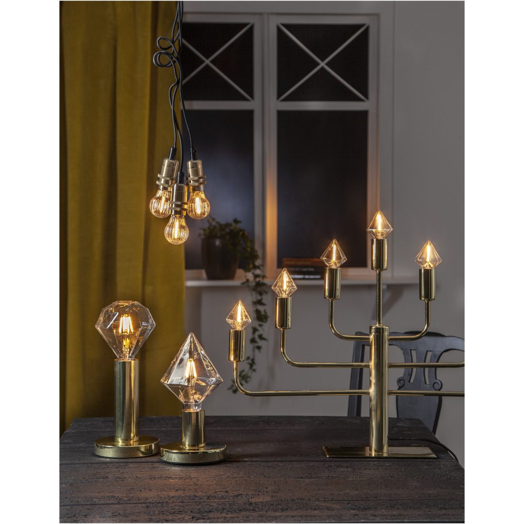 Lampfot E27 Glans Mässing Star Trading – bild 6