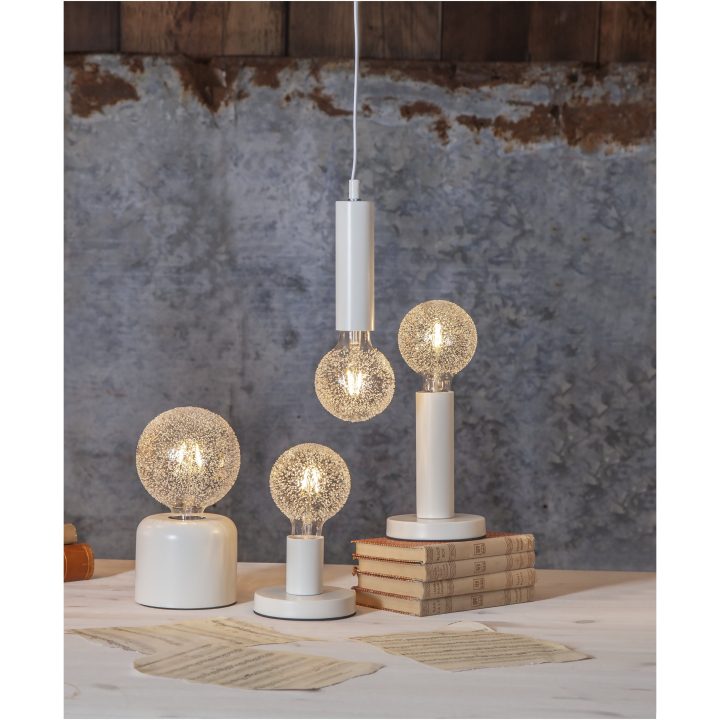 Lampfot E27 Glans Vit Star Trading – bild 2