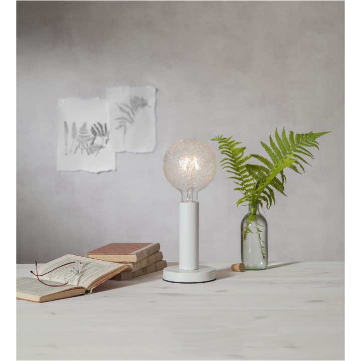 Lampfot E27 Glans Vit Star Trading – bild 4