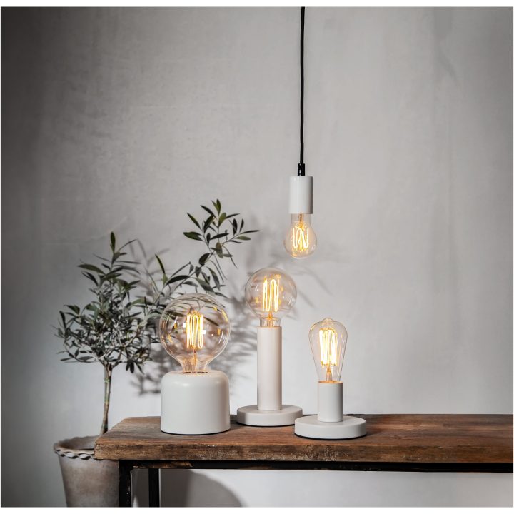 Lampfot E27 Glans Vit Star Trading – bild 3