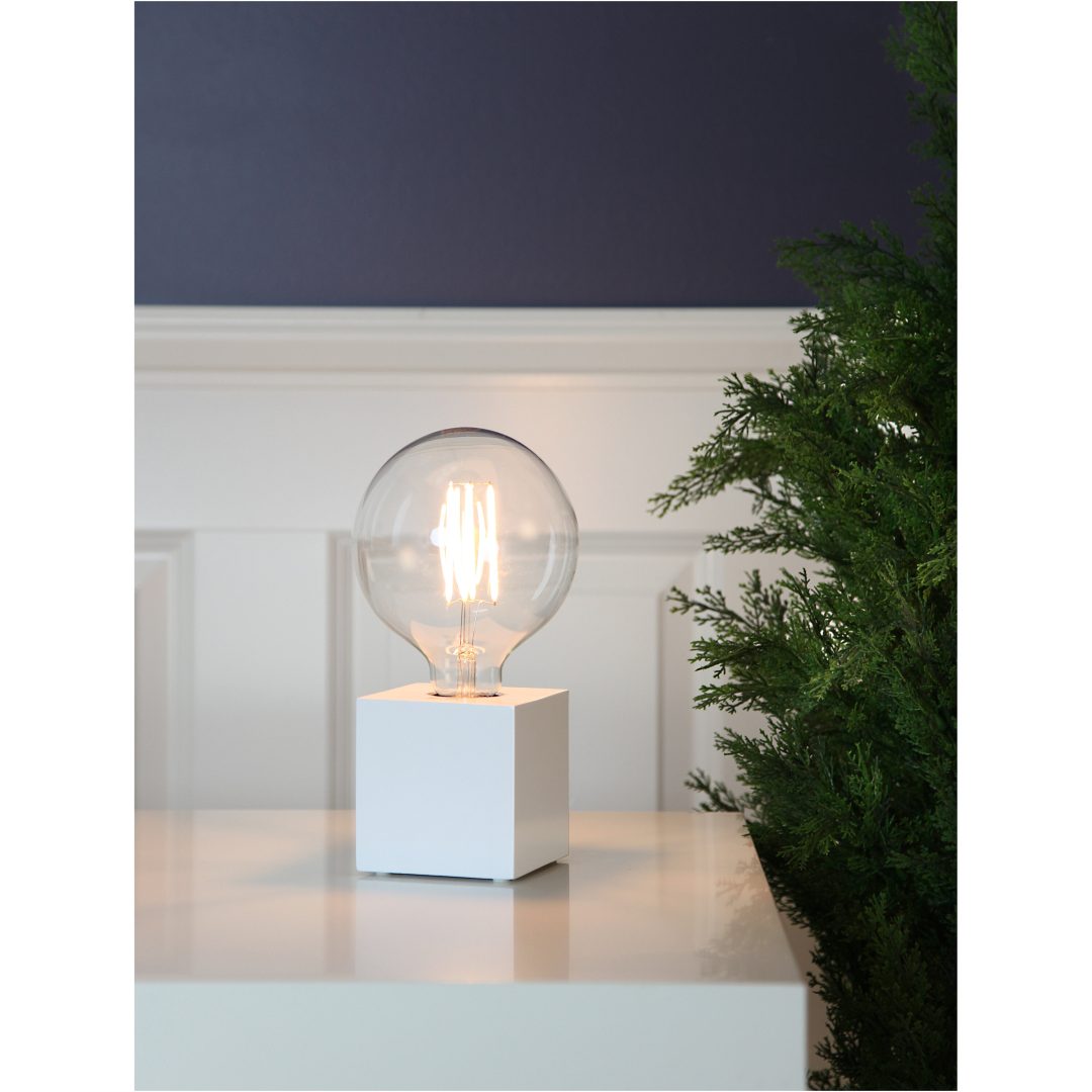 Lampfot E27 Kub Vit Star Trading – bild 3