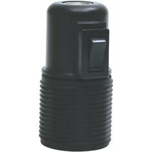 Lamphållare med strömbrytare, Jordad, Svart, E27 MALMBERGS