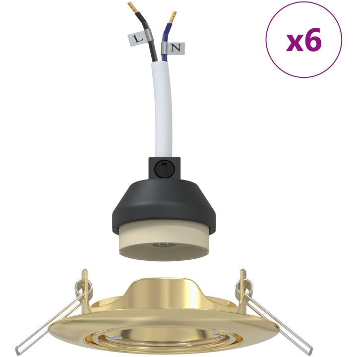 Lampor Set om 6 Guld Metall Modern Inbyggda Lampor vidaXL 9 cm – bild 4