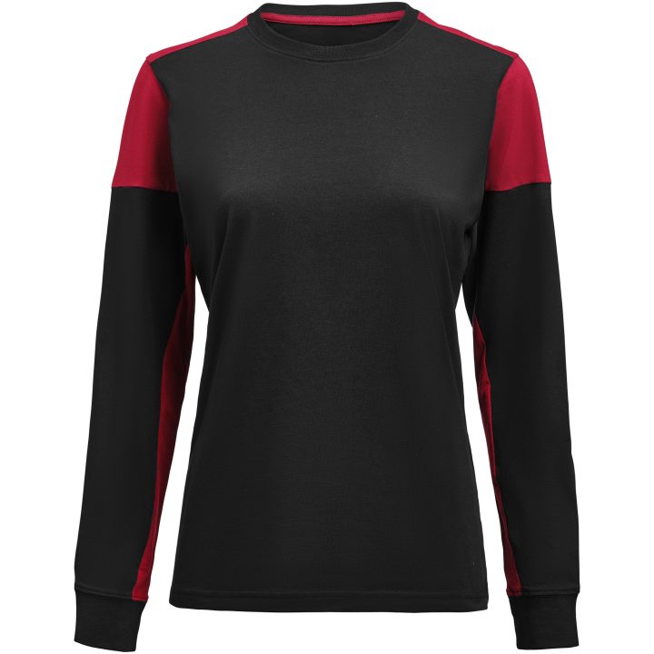 Långärmad T-shirt Dam Prime Svart/röd Printer PRIME XS – bild 2