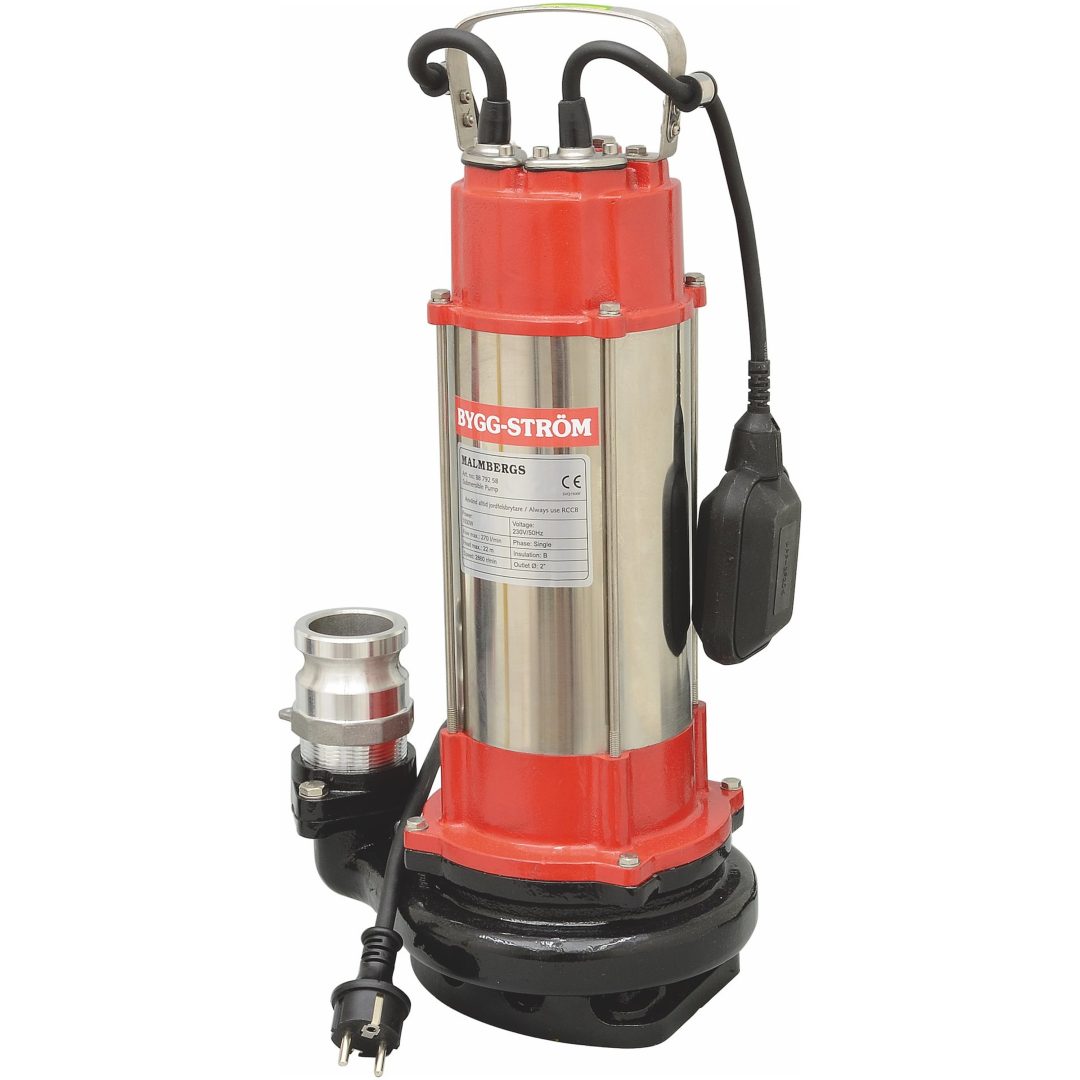 Länspump, Rostfri, 270L, 1500W, IP68, Flottör MALMBERGS