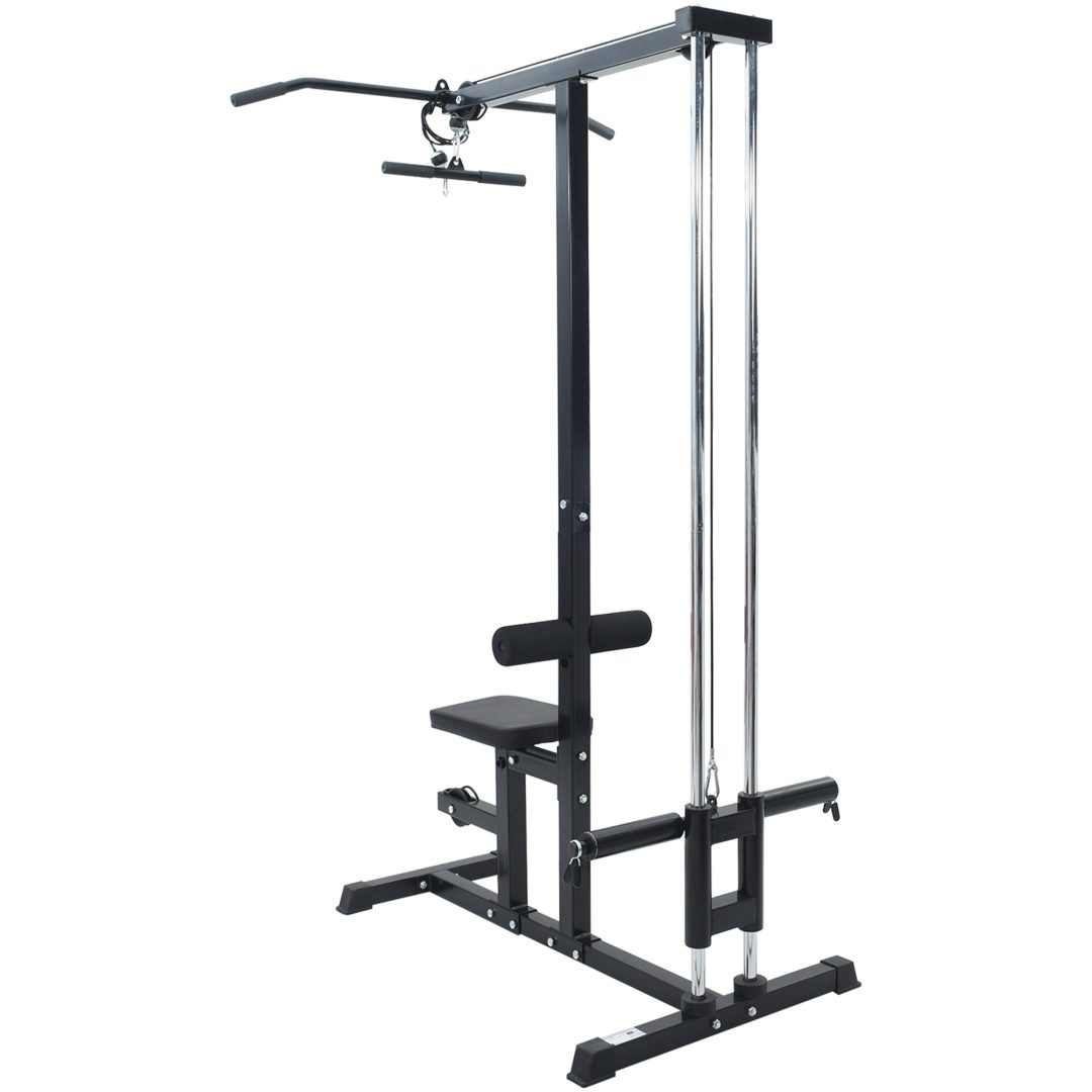 Lat Pulldown Maskin med Justerbart Säte 80 kg Lastbart Stål vidaXL Large – bild 2