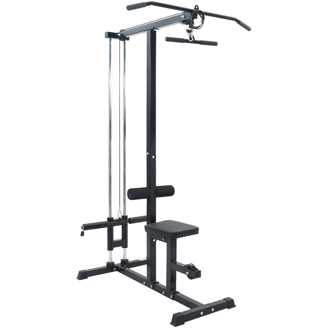 Lat Pulldown Maskin med Justerbart Säte 80 kg Lastbart Stål vidaXL Large