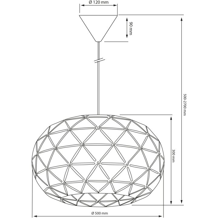 Lattice Taklampa 50cm, Svart/guld Insida ANETA HOME Svart – bild 7