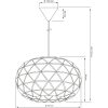 Lattice Taklampa 50cm, Vit Textil ANETA HOME Vit – miniatyr 6
