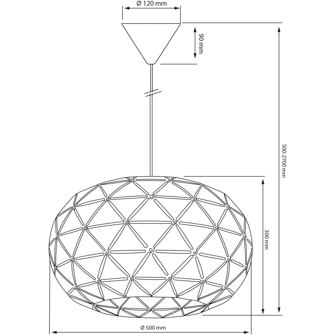 Lattice Taklampa 50cm, Vit Textil ANETA HOME Vit – bild 6
