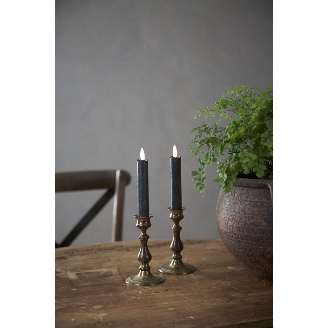 LED Antikljus 2-pack Flamme Svart Star Trading