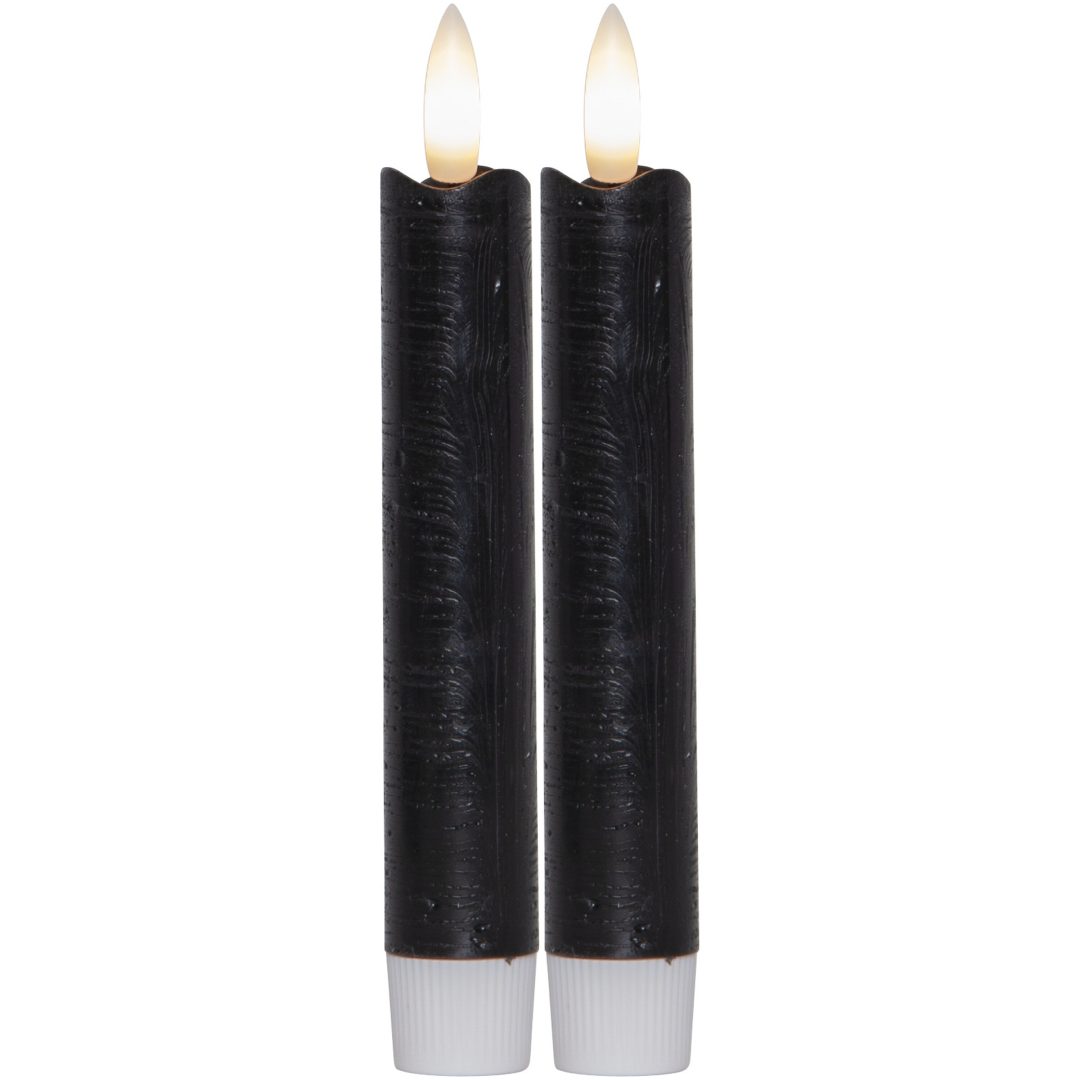LED Antikljus 2-pack Flamme Svart Star Trading – bild 7