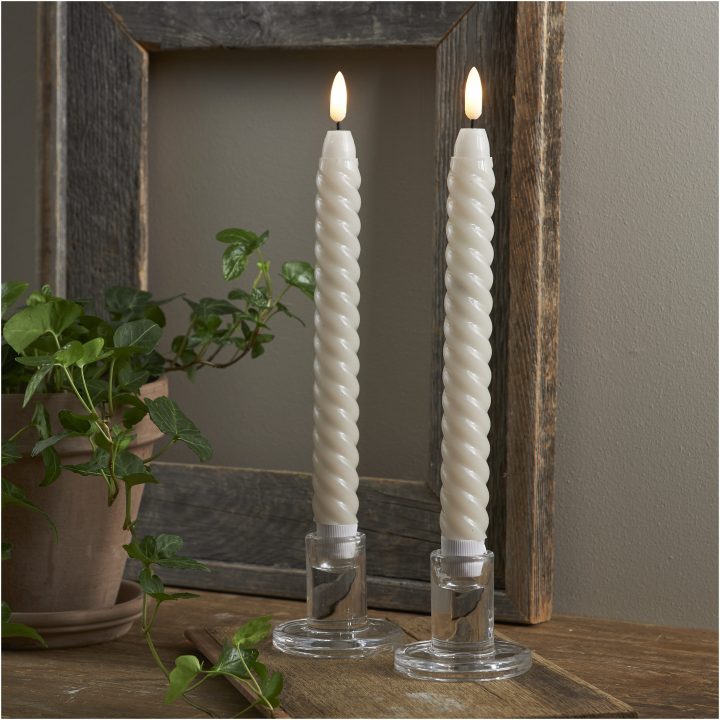 LED Antikljus 2-pack Flamme Swirl Beige Star Trading – bild 7