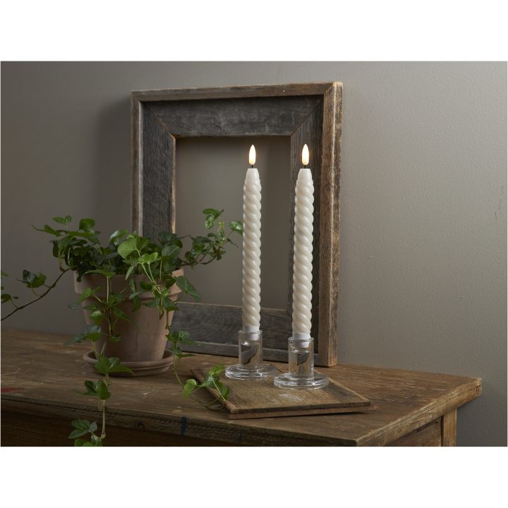 LED Antikljus 2-pack Flamme Swirl Beige Star Trading – bild 6