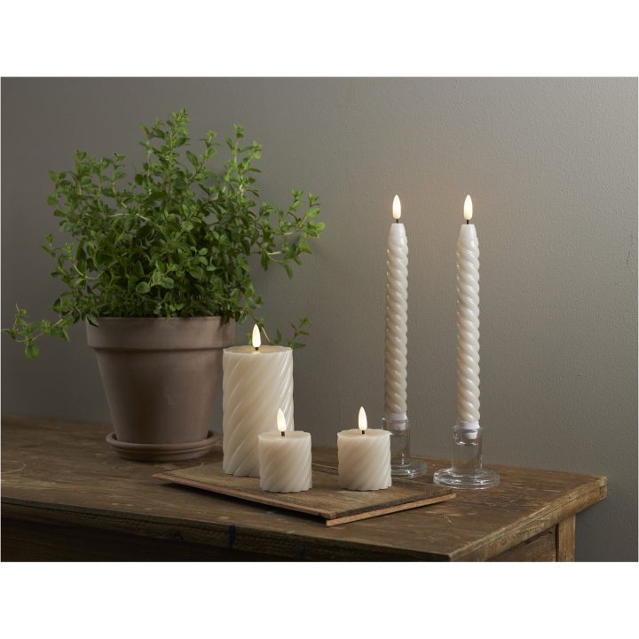 LED Antikljus 2-pack Flamme Swirl Beige Star Trading – bild 4