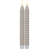 LED Antikljus 2-pack Flamme Swirl Beige Star Trading
