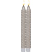LED Antikljus 2-pack Flamme Swirl Beige Star Trading