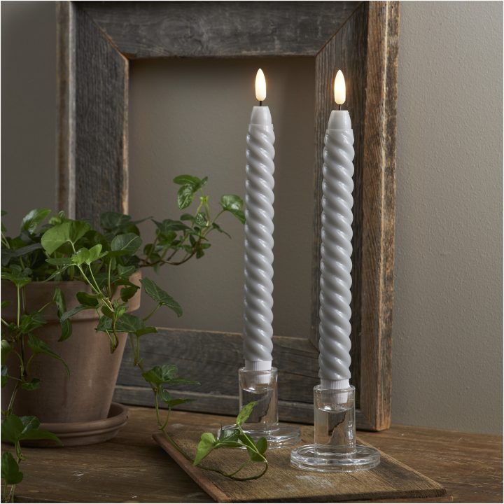 LED Antikljus 2-pack Flamme Swirl Grå Star Trading – bild 7