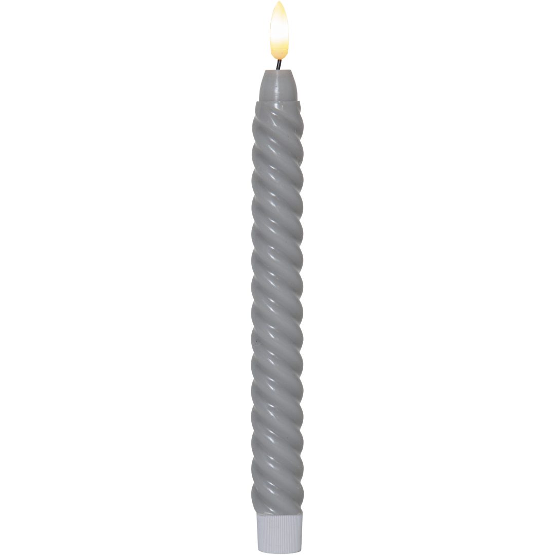 LED Antikljus 2-pack Flamme Swirl Grå Star Trading – bild 6