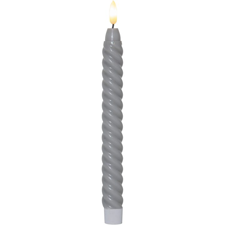 LED Antikljus 2-pack Flamme Swirl Grå Star Trading – bild 6