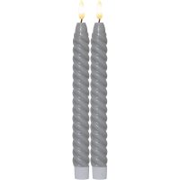 LED Antikljus 2-pack Flamme Swirl Grå Star Trading