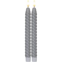 LED Antikljus 2-pack Flamme Swirl Grå Star Trading
