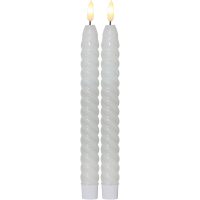 LED Antikljus 2-pack Flamme Swirl Vit Star Trading