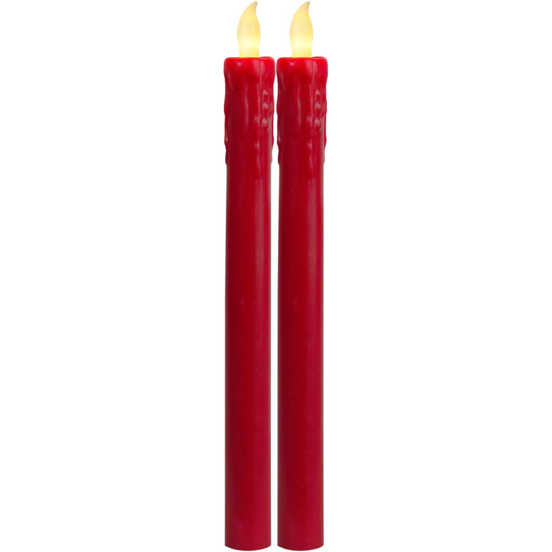 LED Antikljus 2-pack Presse Röd Star Trading