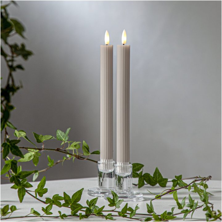 LED-antikljus Flamme Stripe Beige Star Trading – bild 2