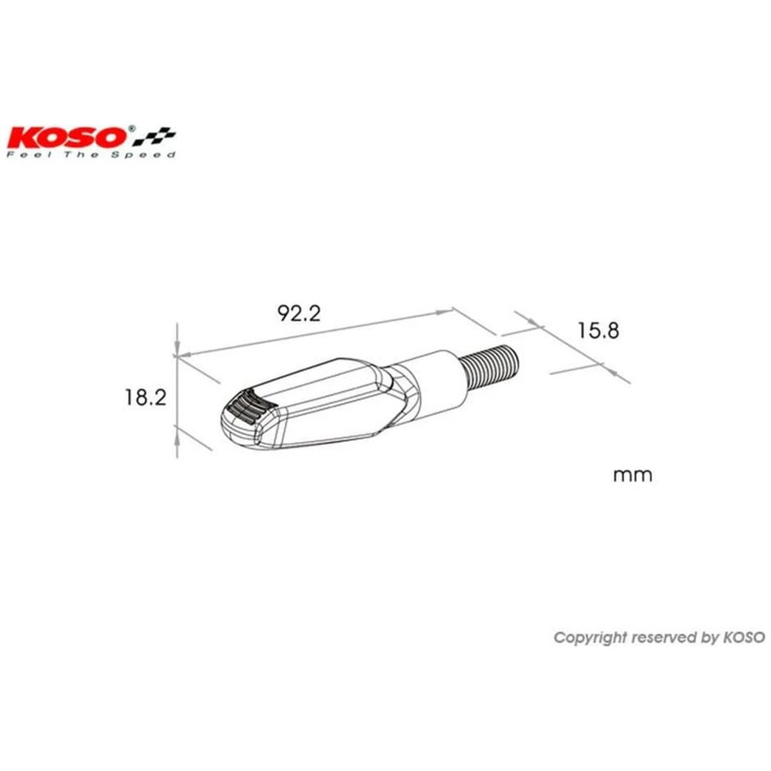 Led Blinkers Gw-01 Enhet - Svart KOSO Svart – bild 3