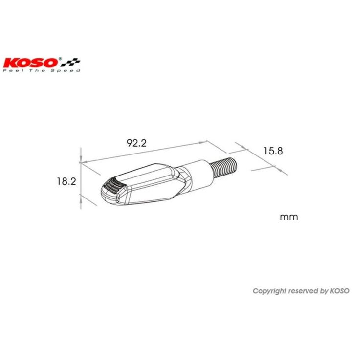 Led Blinkers Gw-01 Enhet - Svart KOSO Svart – bild 3