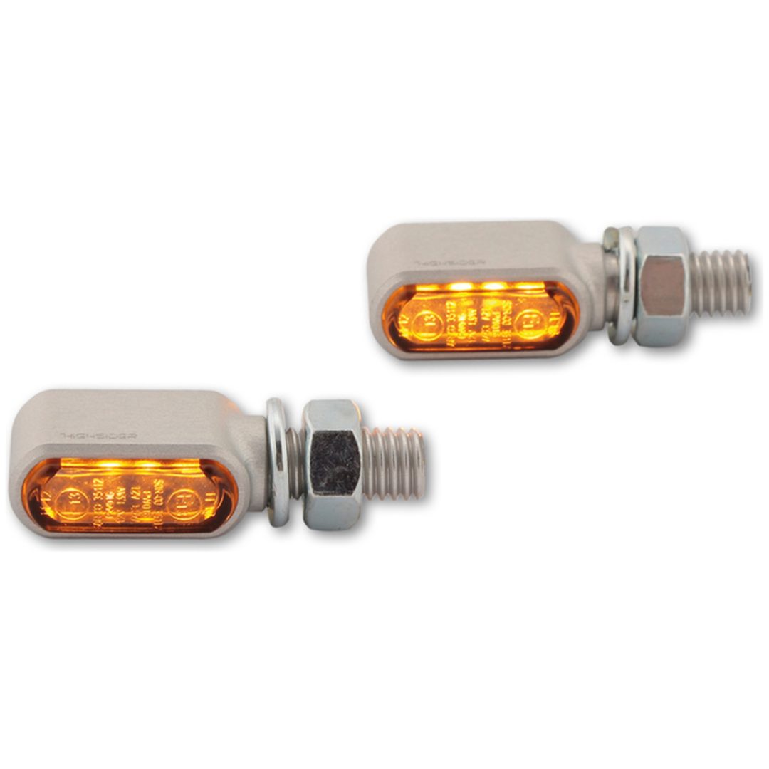 Led-blinkers Little Bronx Silver/rökfärgat Glas E-godkänd (par) HIGHSIDER