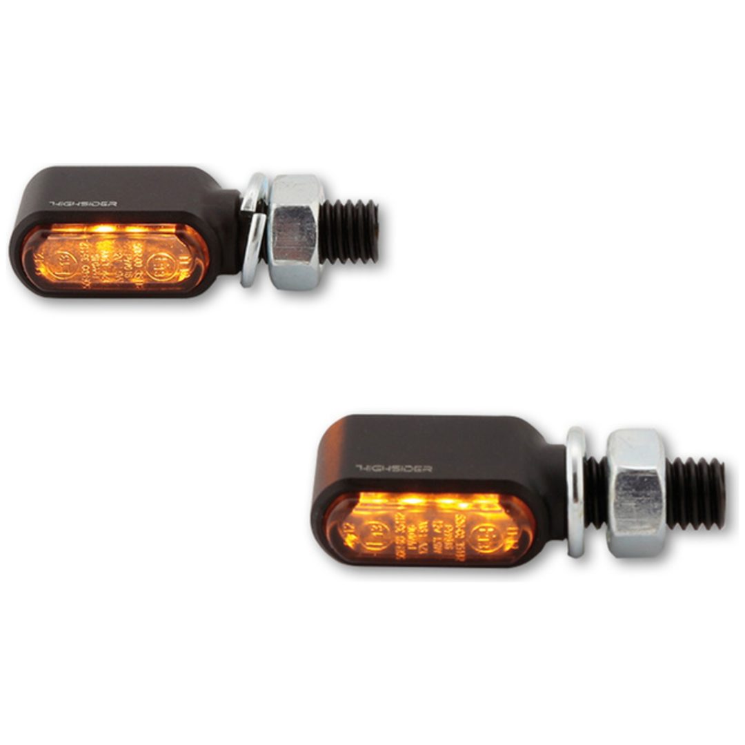 Led-blinkers Little Bronx Svart/rökfärgat Glas HIGHSIDER