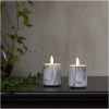 LED Blockljus 2-pack Flamme Marble Grå Star Trading – miniatyr 7