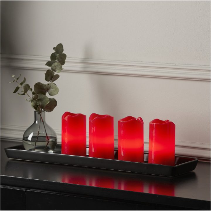LED Blockljus 4-pack Advent Röd Star Trading – bild 9