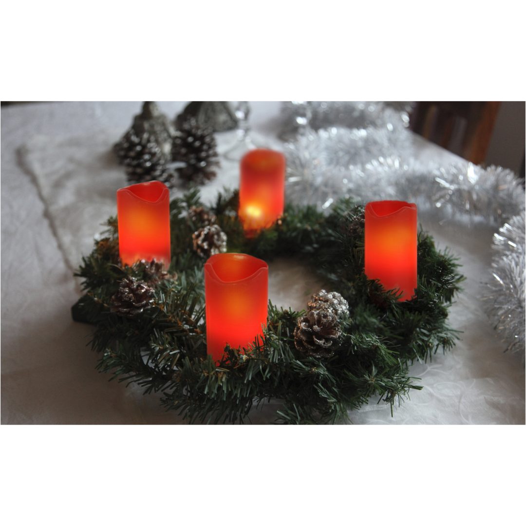 LED Blockljus 4-pack Advent Röd Star Trading – bild 8