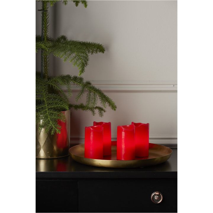LED Blockljus 4-pack Advent Röd Star Trading – bild 6