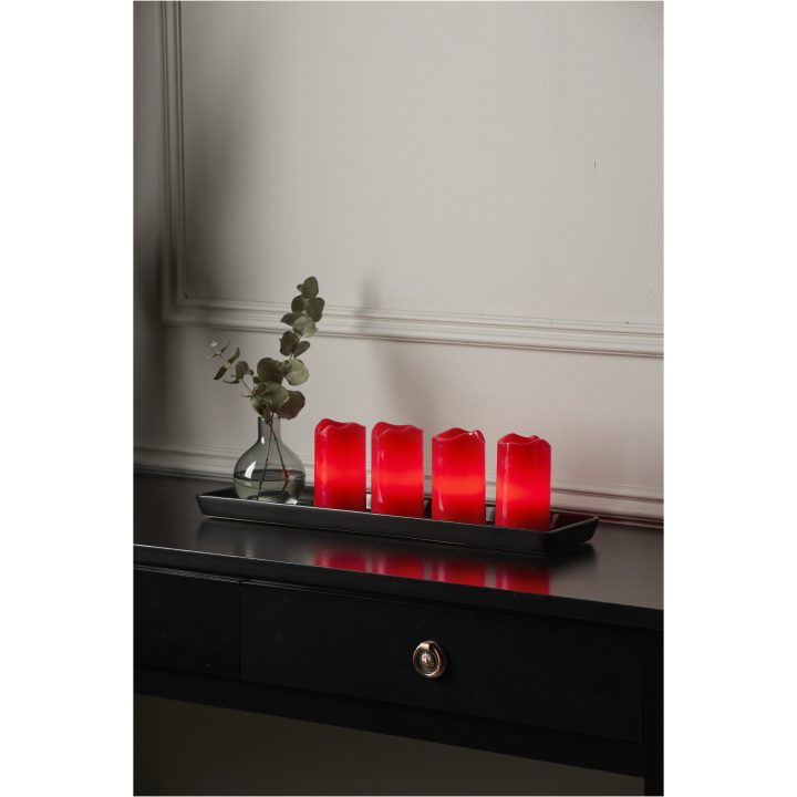 LED Blockljus 4-pack Advent Röd Star Trading – bild 5