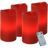 LED Blockljus 4-pack Advent Röd Star Trading