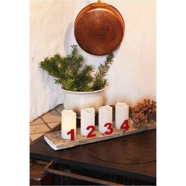 LED Blockljus 4-pack Advent Vit Star Trading – bild 7
