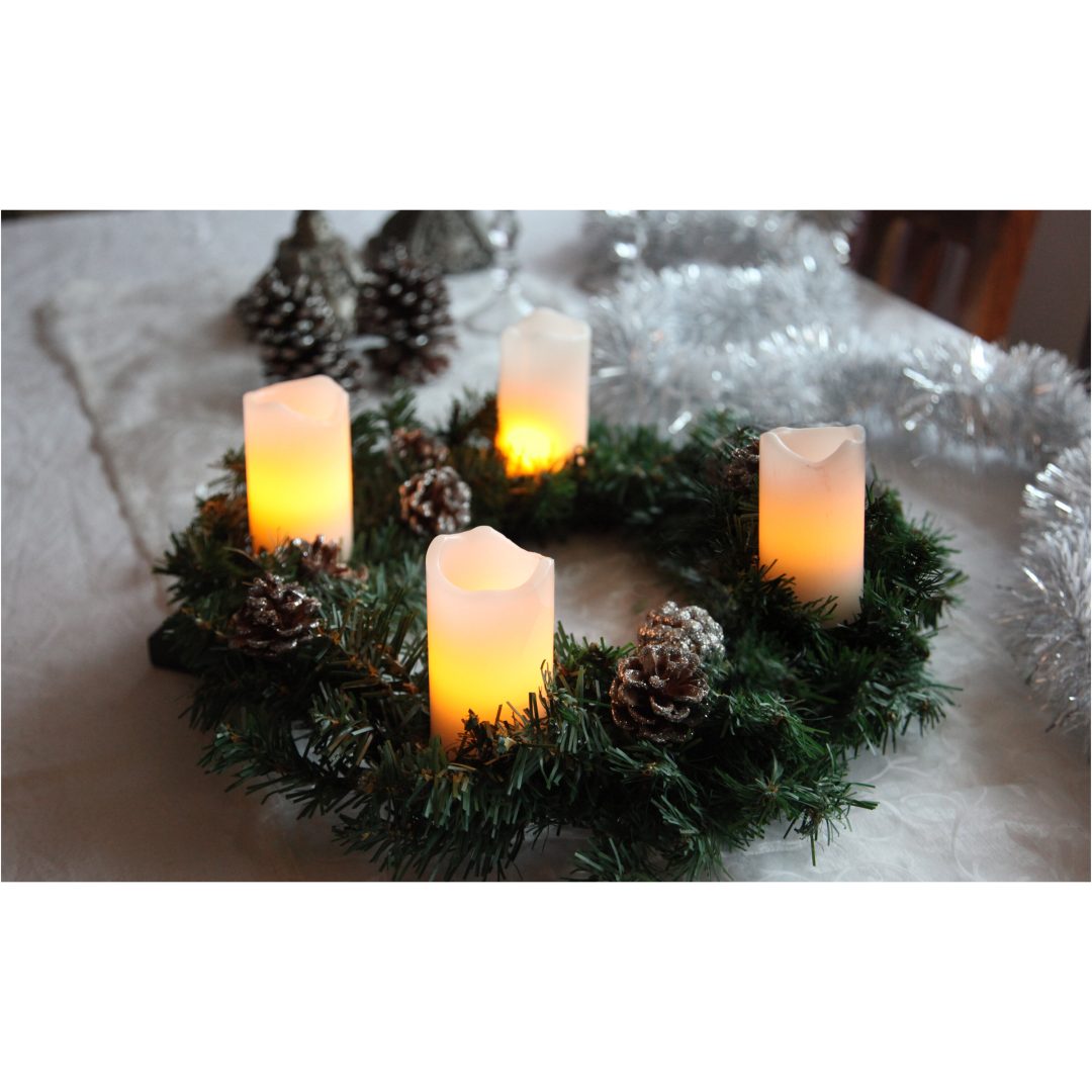 LED Blockljus 4-pack Advent Vit Star Trading – bild 3