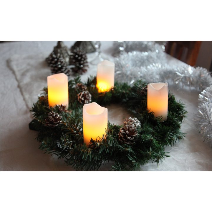 LED Blockljus 4-pack Advent Vit Star Trading – bild 3