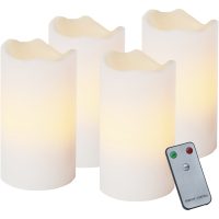 LED Blockljus 4-pack Advent Vit Star Trading