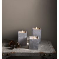 LED Blockljus Flamme Cem Grå Star Trading