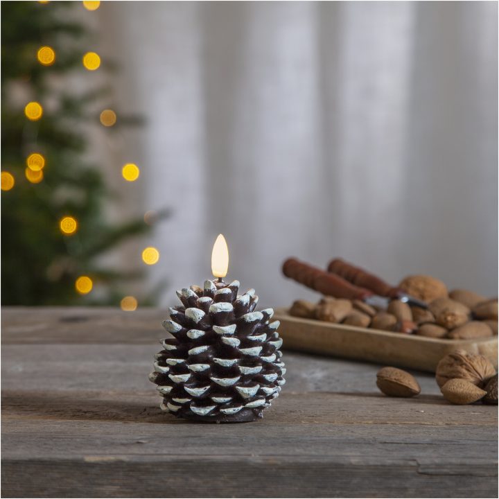 LED Blockljus Flamme Cone Brun Star Trading – bild 15