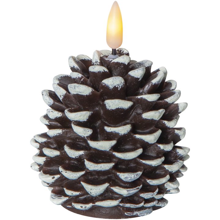LED Blockljus Flamme Cone Brun Star Trading – bild 9