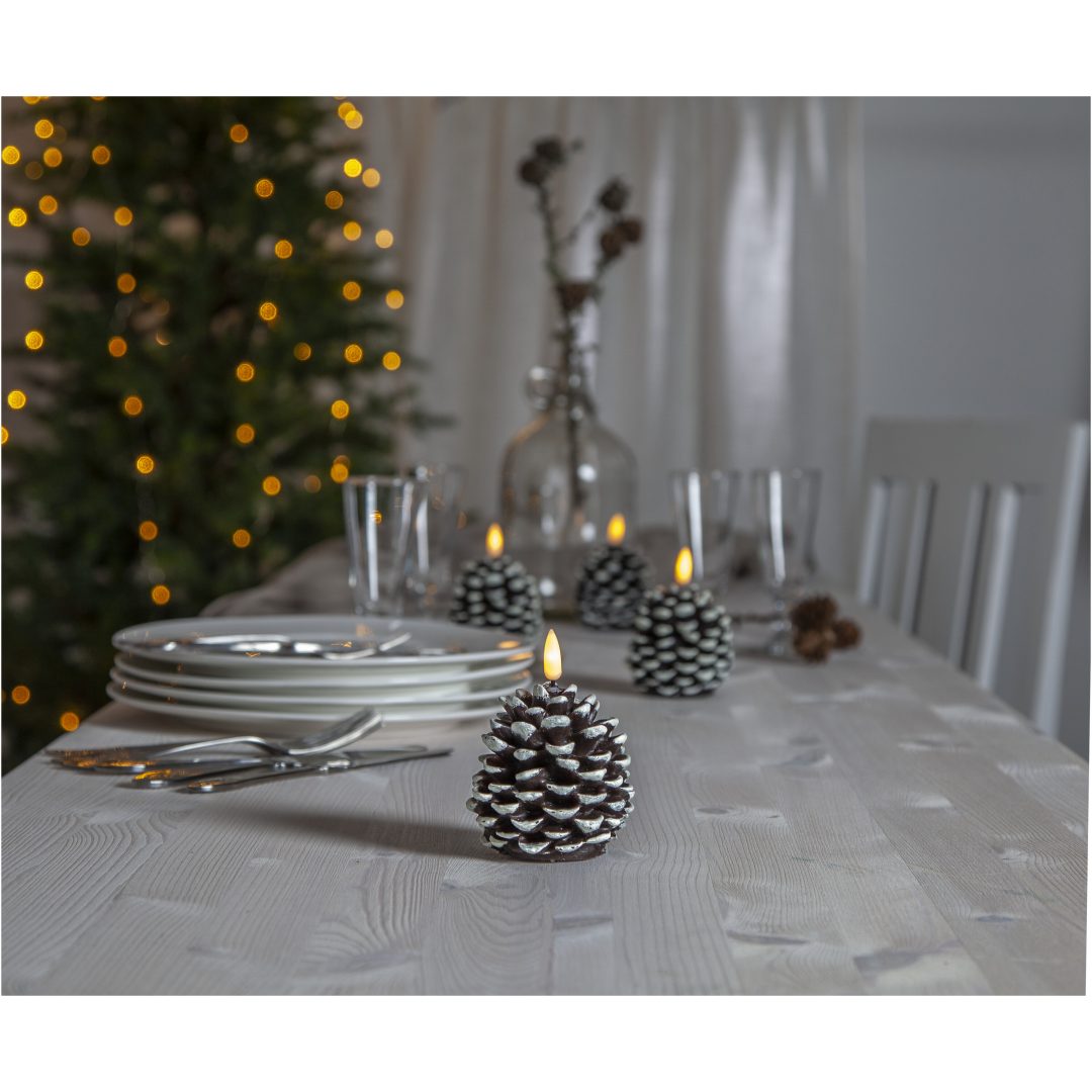 LED Blockljus Flamme Cone Brun Star Trading – bild 7