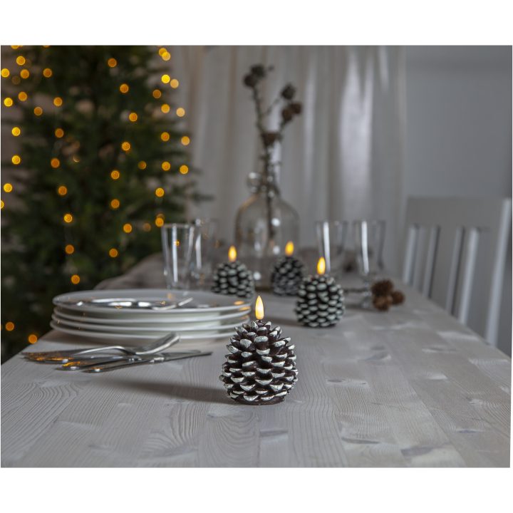 LED Blockljus Flamme Cone Brun Star Trading – bild 7
